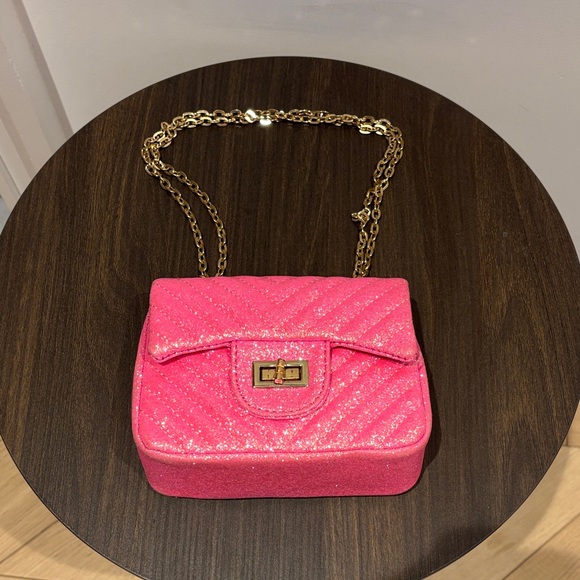 Lola + The Boys Other - Lola + The Boys Sparkling Pink Chain Bag